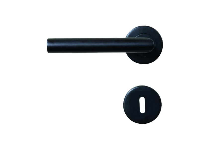 Solid H001 deurklinkset op rozet 55mm zwart