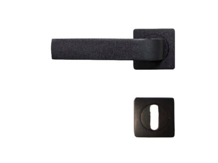 Solid H012 deurklinkset op rozet 50mm zwart 1