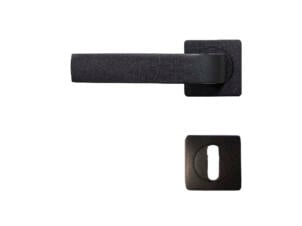 Solid H012 deurklinkset op rozet 50mm zwart