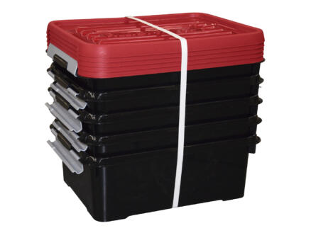 Allibert Handy+ opbergbox 12l zwart-rood 5 stuks 1