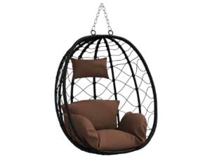 Hangstoel eivormig koffiebruin 91,5x60x110 cm poly rattan