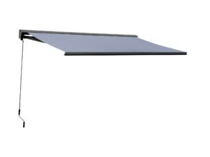Garden Plus Helios II manuele zonneluifel 400x300 cm grijs met grijze frame