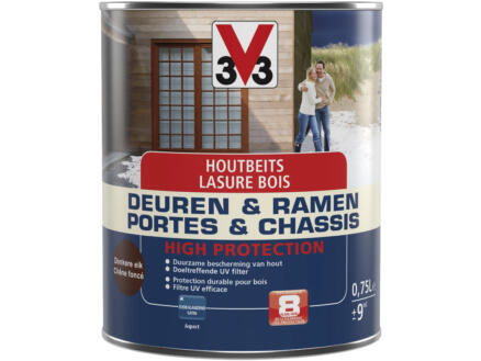 V33 High Protection houtbeits ramen & deuren zijdeglans 0,75l donkere eik 1