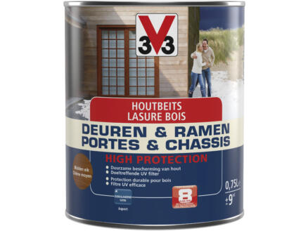 V33 High Protection houtbeits ramen & deuren zijdeglans 0,75l midden eik 1
