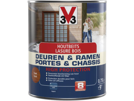V33 High Protection houtbeits ramen & deuren zijdeglans 0,75l teak 1