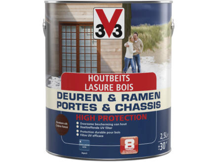 V33 High Protection houtbeits ramen & deuren zijdeglans 2,5l donkere eik 1