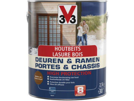 V33 High Protection houtbeits ramen & deuren zijdeglans 2,5l midden eik 1