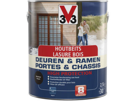 V33 High Protection houtbeits ramen & deuren zijdeglans 2,5l notelaar 1