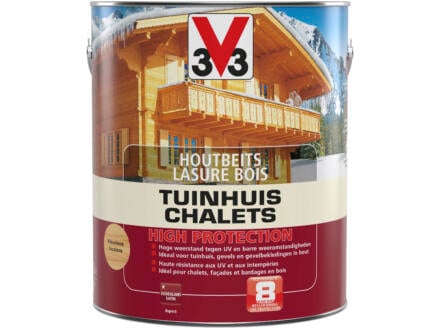 V33 High Protection houtbeits tuinhuis zijdeglans 2,5l kleurloos 1