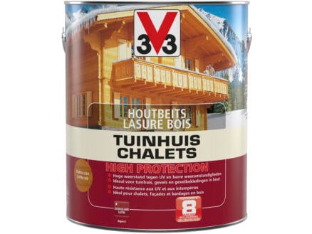 V33 High Protection houtbeits tuinhuis zijdeglans 2,5l lichte eik 1