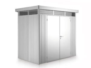 Biohort HighLine H1 abri de jardin 275x155x222 cm avec double porte argent métallique