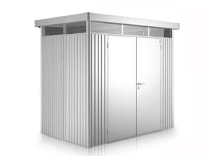Biohort HighLine H1 tuinhuis 275x155x222 cm met dubbele deur zilver metallic
