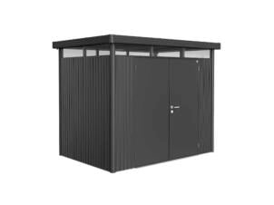Biohort HighLine H2 abri de jardin 275x195x222 cm avec double porte gris foncé métallique