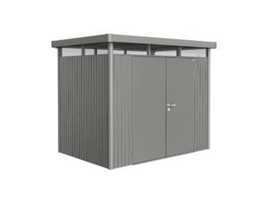 Biohort HighLine H2 abri de jardin 275x195x222 cm avec double porte gris quartz métallique