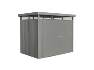 Biohort HighLine H2 tuinhuis 275x195x222 cm met dubbele deur kwartsgrijs metallic