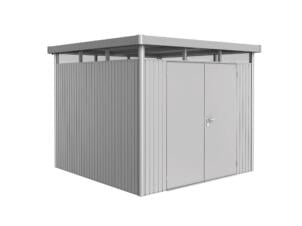 Biohort HighLine H4 abri de jardin 275x275x222 cm avec double porte argent métallique