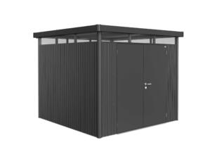 Biohort HighLine H4 abri de jardin 275x275x222 cm avec double porte gris foncé métallique