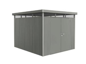 Biohort HighLine H5 tuinhuis 275x315x222 cm met dubbele deur kwartsgrijs metallic