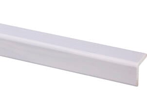 Hoeklat 27x27 mm 270cm grenen gegrond wit