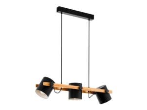 Eglo Hornwood hanglamp E27 3x60 W crème-zwart/eik