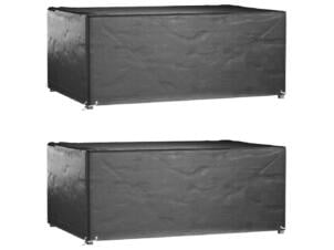 Housse pour meubles de jardin 8 oeillets 180x122x75 cm rectangulaire 2 pièces