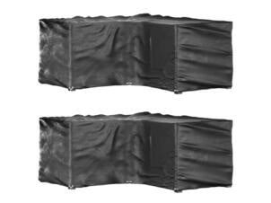 Housse pour meubles de jardin en forme de l 16 oeillets 215x215x90 cm 2 pièces