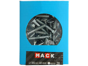 Mack Houtbout met moer M6 40mm verzinkt 28 stuks
