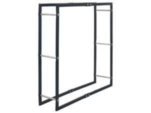 Houtstapelrek 100x25x100 cm zwart