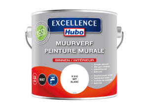 Hubo Excellence muurverf mat 2,5l wit