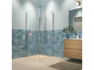 Sealskin Inc. porte de douche pivotante + paroi fixe 100x100x200 cm verre transparent argent brillant