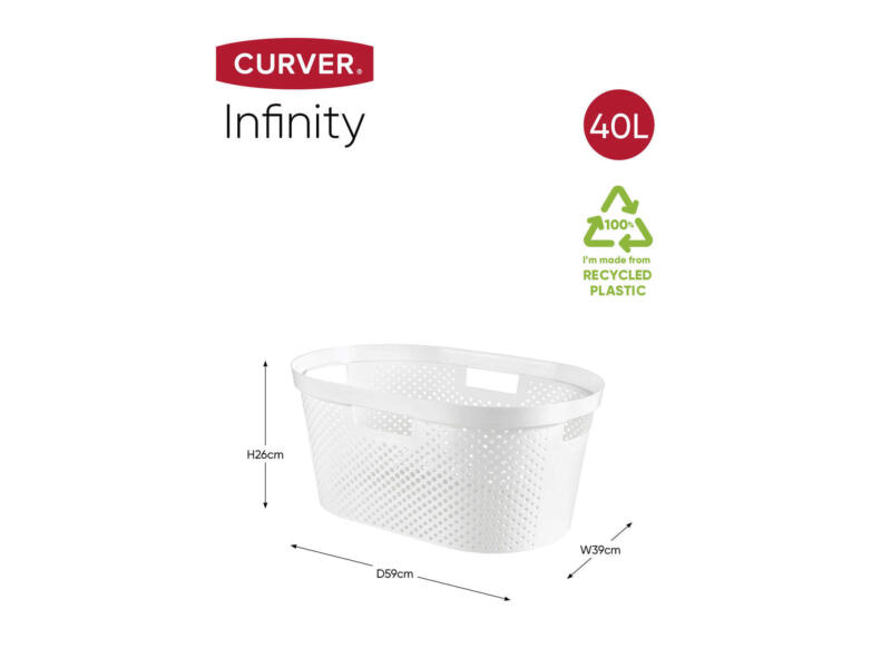 Curver Infinity Dots wasmand 40l wit