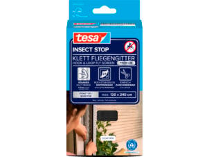 Tesa Insect Stop Premium vliegenraam met klittenband 120x240 cm zwart