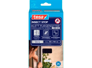 Tesa Insect Stop Premium vliegenraam met klittenband 130x150 cm zwart