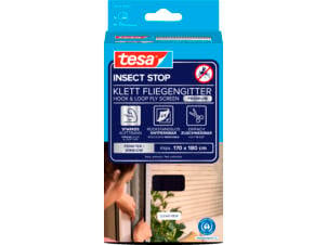 Tesa Insect Stop Premium vliegenraam met klittenband 170x180 cm zwart
