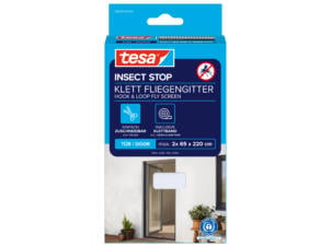 Tesa Insect Stop vliegendeur met klittenband 65x220 cm 2x wit