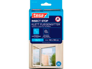 Tesa Insect Stop vliegenraam met klittenband 130x150 cm wit