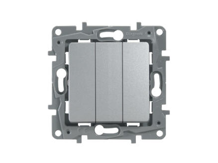 Legrand Interrupteur unipolaire simple Niloé 3x aluminium 1