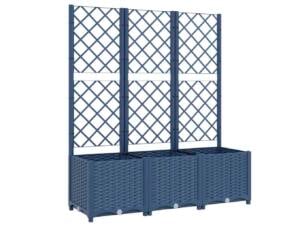 Jardinière avec treillis 120x40x136 cm gris foncé