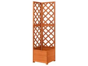 Jardinière d'angle en treillis 40x40x150 cm bois de sapin massif