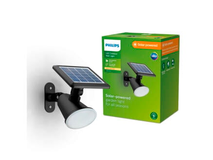 Philips Jivix LED Wandlamp Solar 1 4W Zwart Hubo philips-jivix-led-wandlamp-solar-1-4w-zwart-hubo