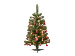 Joy sapin de Noël artificiel 90cm + 30 lampes LED + 26 ornement rouge