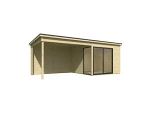 Outdoor Life Products Julia abri de jardin en bois 295x295x239 cm chalet + extension 350cm