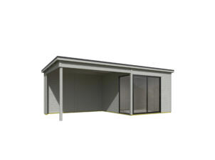 Outdoor Life Products Julia houten tuinhuis 295x295x239 cm blokhut + extensie 350cm platinum grey
