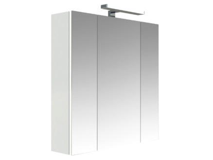 Allibert Juno armoire de toilette 70cm 3 portes miroir blanc brillant 1