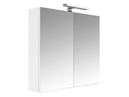 Allibert Juno armoire de toilette 80cm 2 portes miroir blanc brillant 1