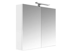 Allibert Juno armoire de toilette 80cm 2 portes miroir blanc brillant