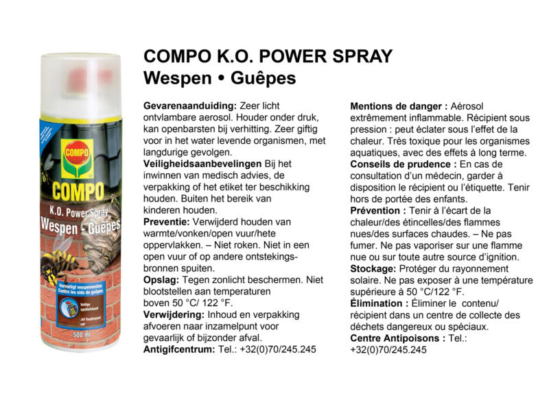 Compo K.O. Power spray anti-guêpes 500ml