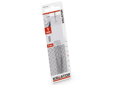 Kreator KRT010101 metaalboor HSS-TiN 1mm 3 stuks 1