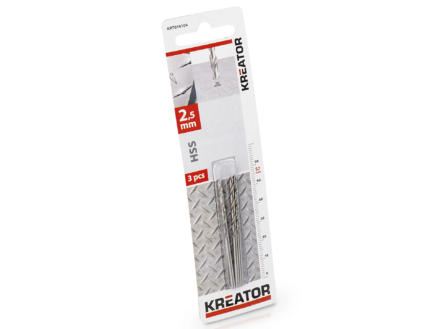 Kreator KRT010104 foret à métaux HSS 2,5mm 3 pièces 1