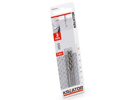 Kreator KRT010105 foret à métaux HSS 3mm 3 pièces 1